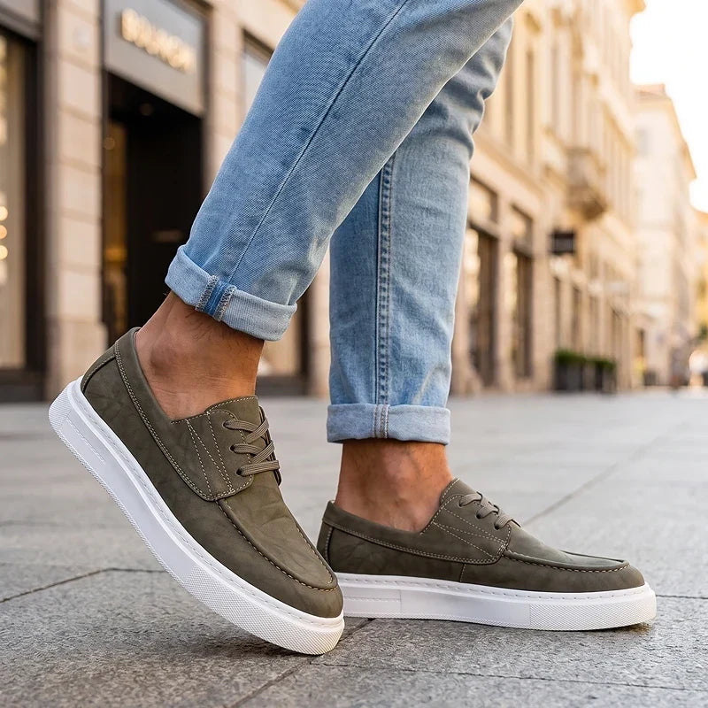 ZP03 - Zapatillas de Piel Caqui Premium