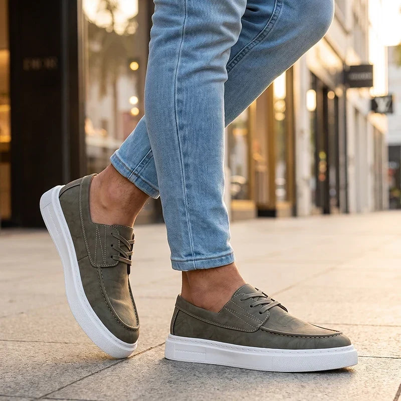 ZP03 - Zapatillas de Piel Caqui Premium