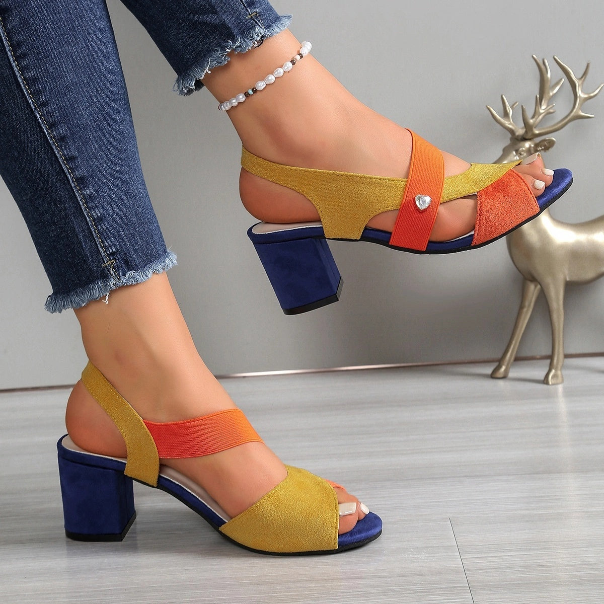Elena - Tacones Cómodos con Tiras Cruzadas