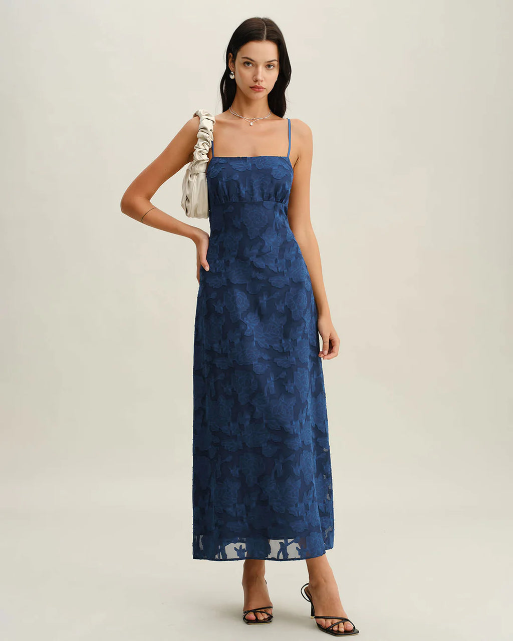 Aitana - Vestido largo estampado floral en forma de cruz