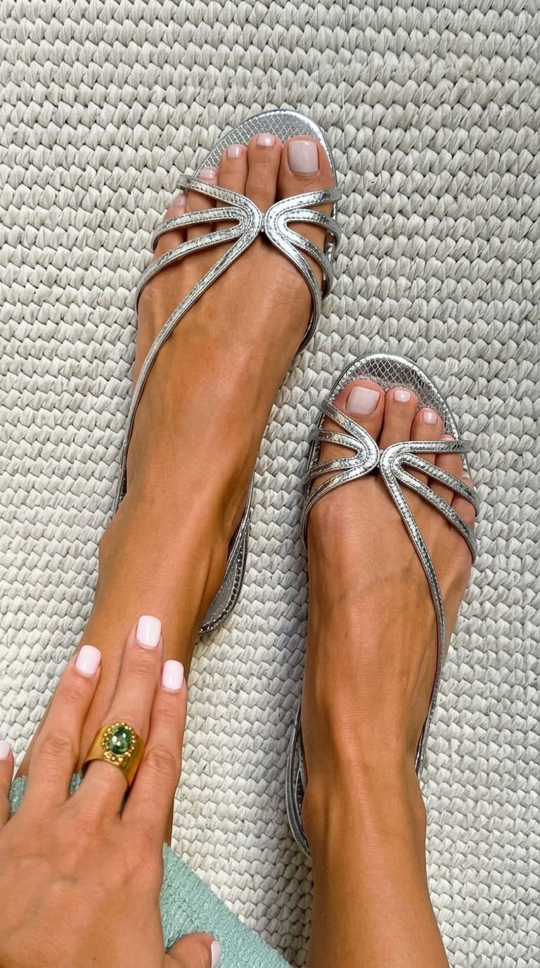 Deila - Sandalias de Tiras Metalizadas