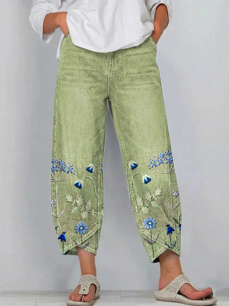 Kaira - Pantalones florales de estilo casual chic