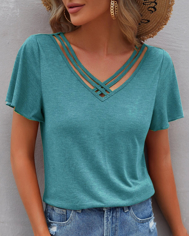 Luz - Camiseta Lisa con Aberturas