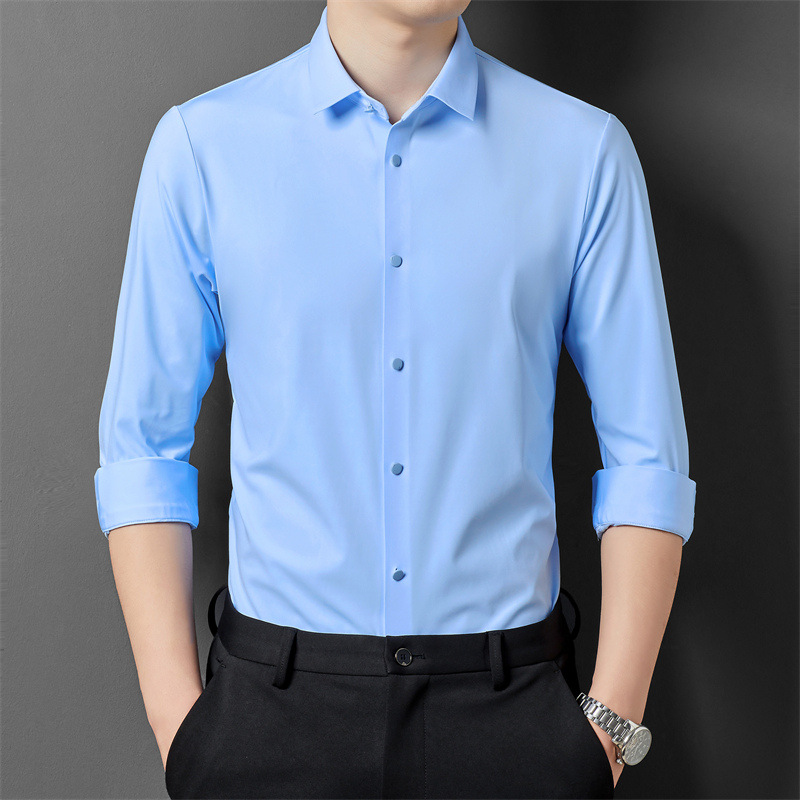 Adrian - Camisa formal sencilla y elástica para hombres
