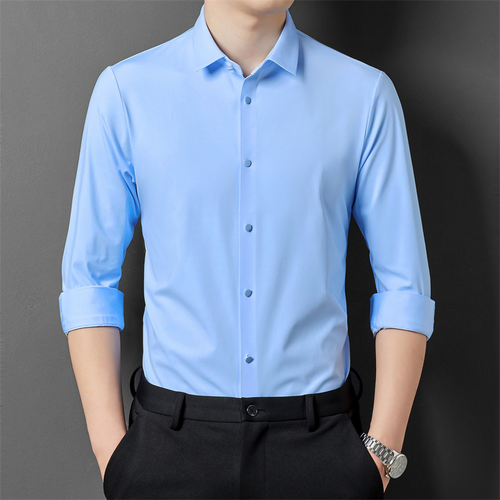 Adrian - Camisa formal sencilla y elástica para hombres