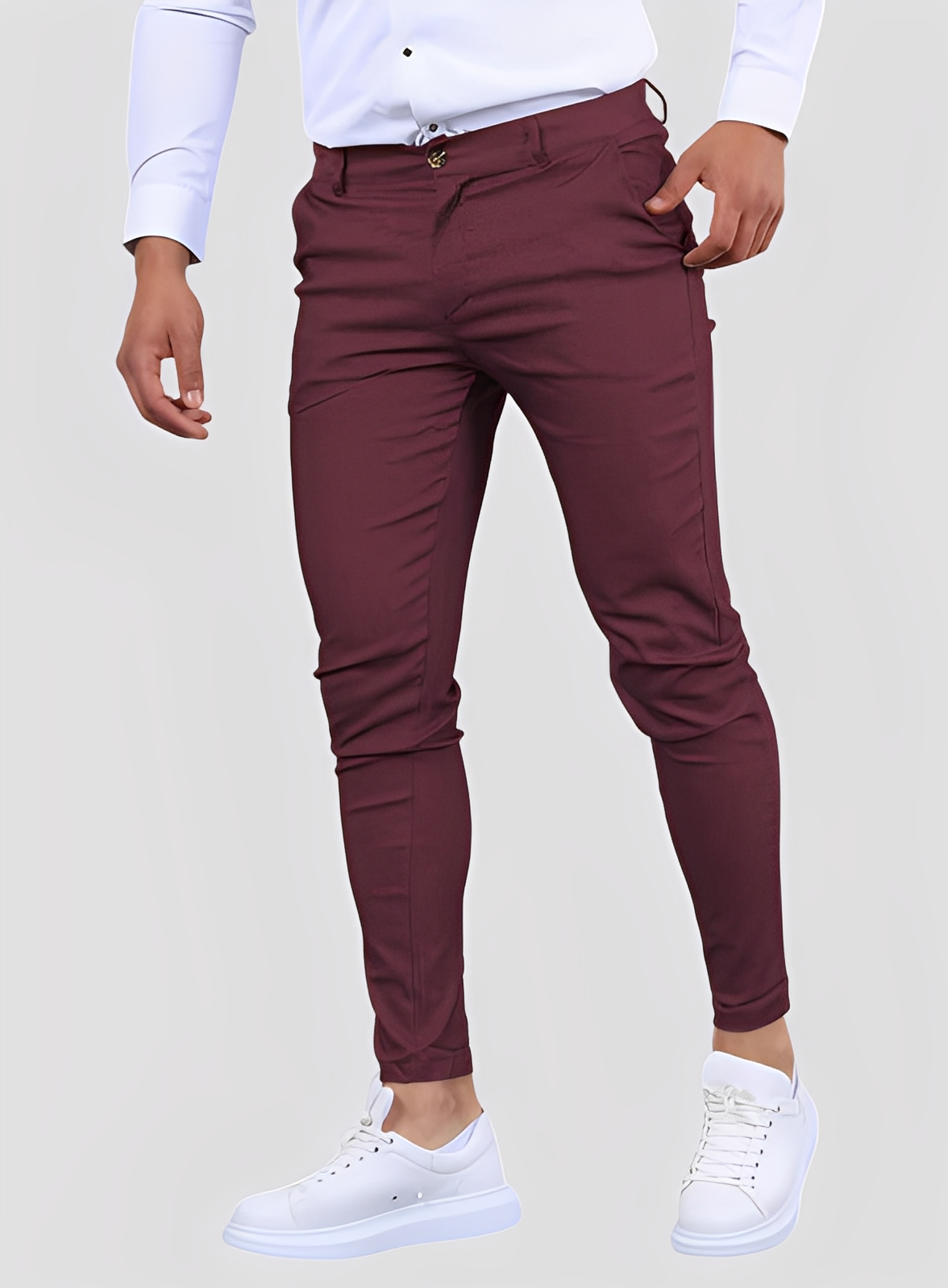 Reynard - Pantalones formales ajustados y elásticos para hombres