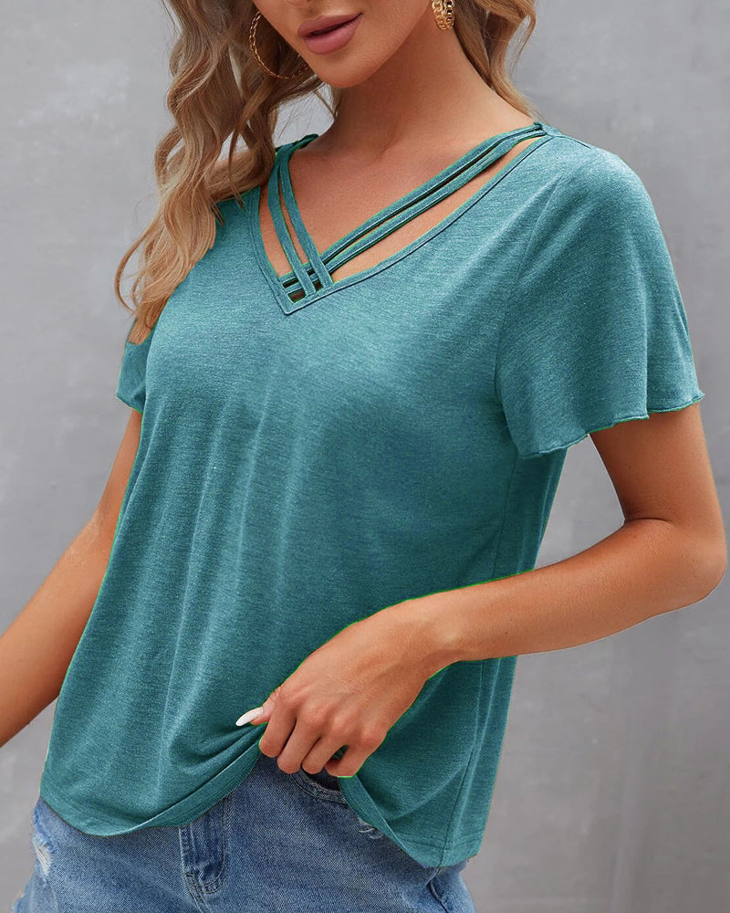 Luz - Camiseta Lisa con Aberturas