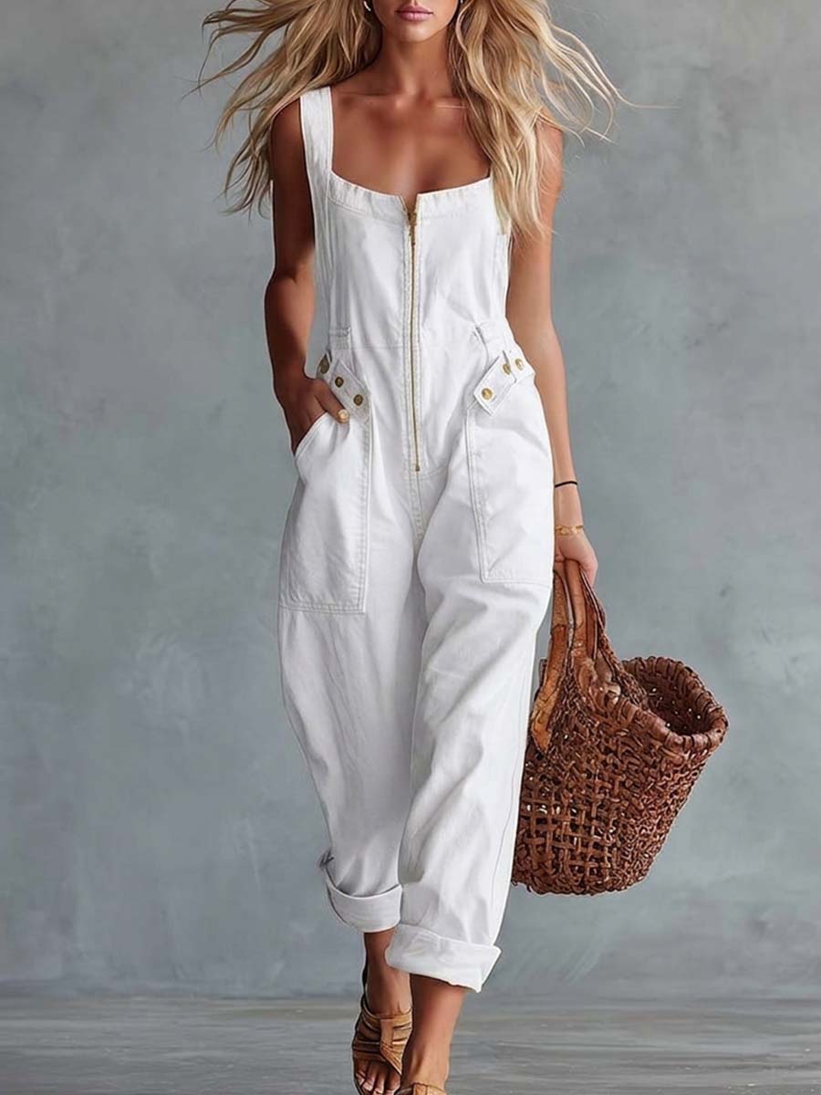 Lorea - Mono de Denim de Estilo Casual Retro