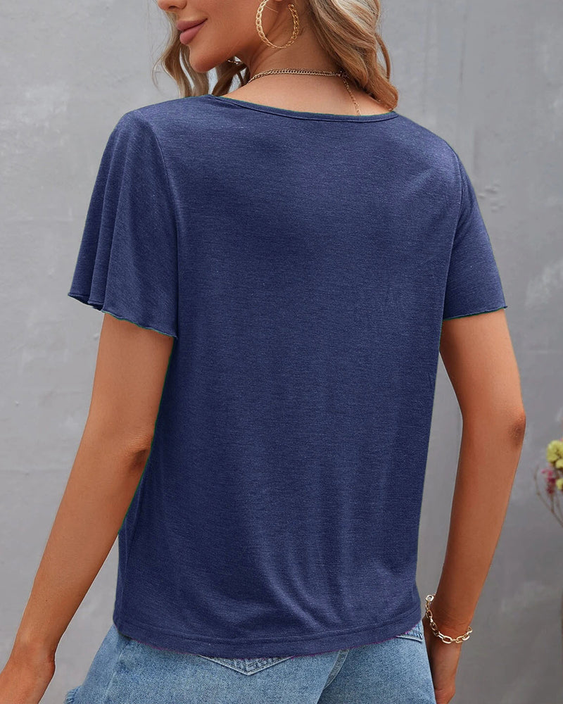 Luz - Camiseta Lisa con Aberturas