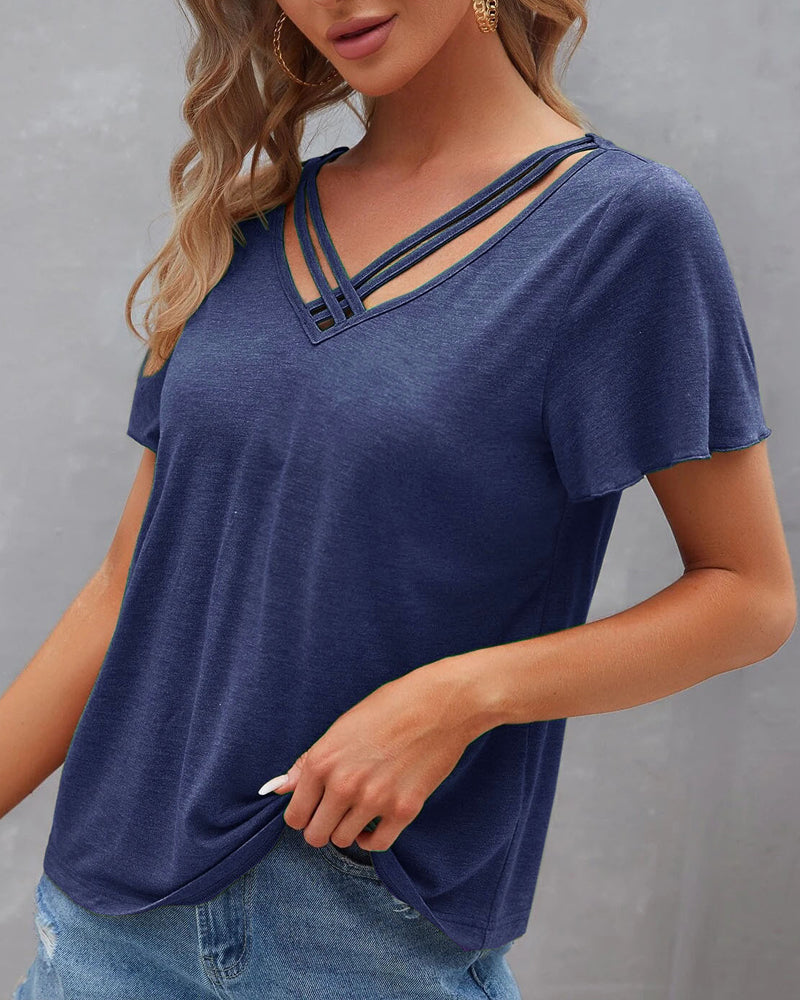 Luz - Camiseta Lisa con Aberturas
