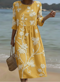 VF09 - Vestido de Mujer Casual con Estampado Floral