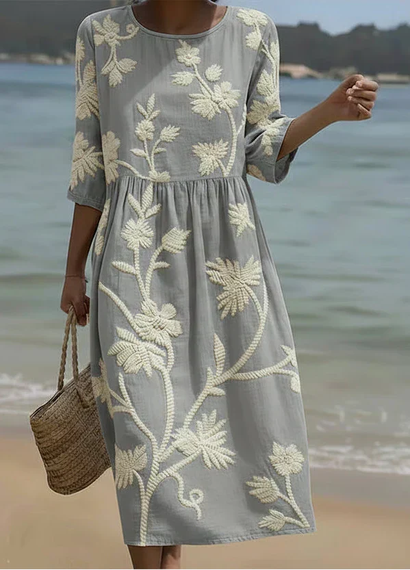 V20 - Vestido de Mujer Casual con Estampado Floral