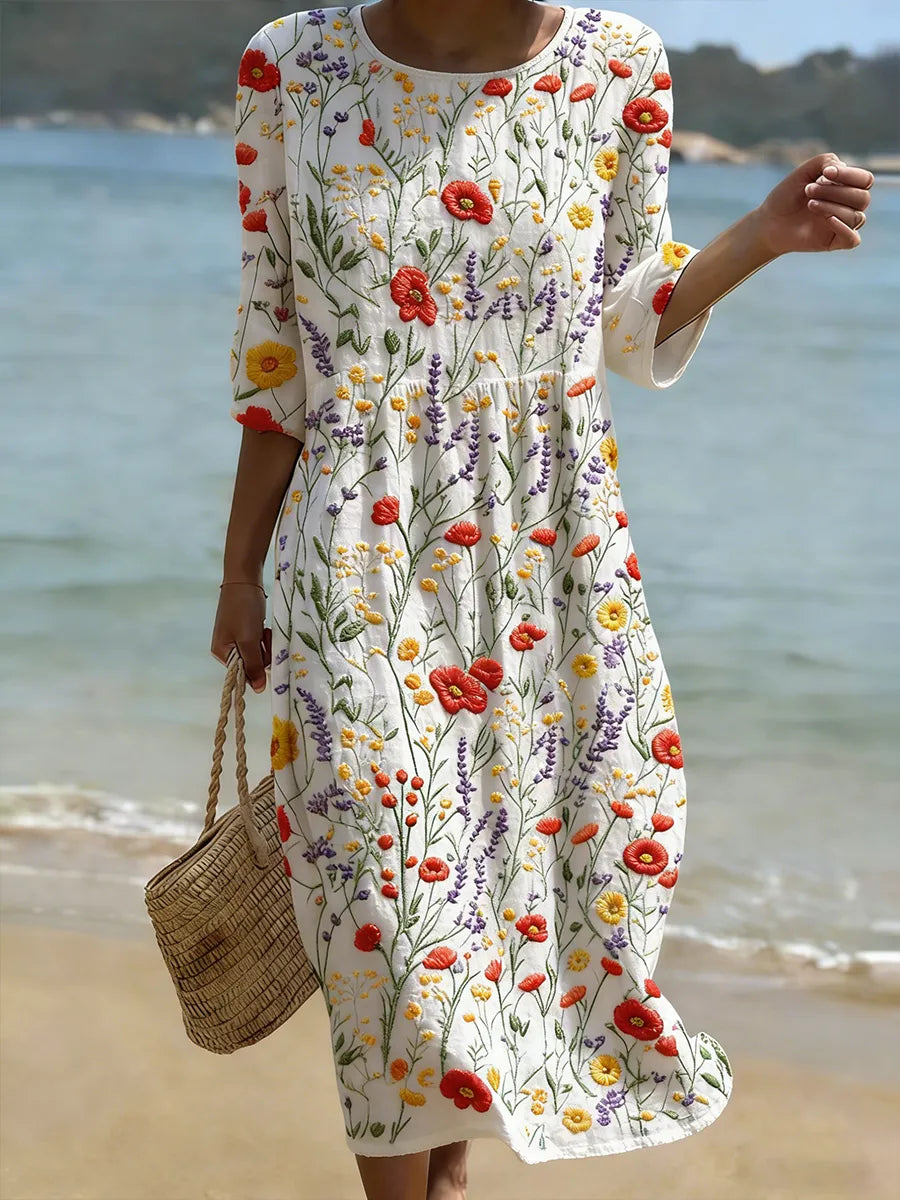 VF04  - Vestido Casual para Mujer con Estampado Floral