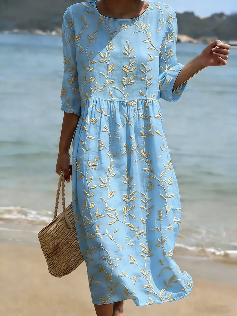 VF01 - Vestido de Mujer Casual con Estampado Floral