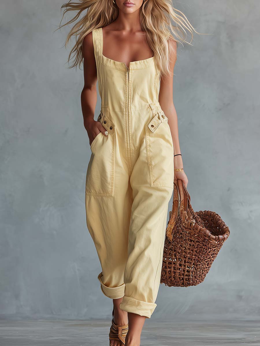 Lorea - Mono de Denim de Estilo Casual Retro