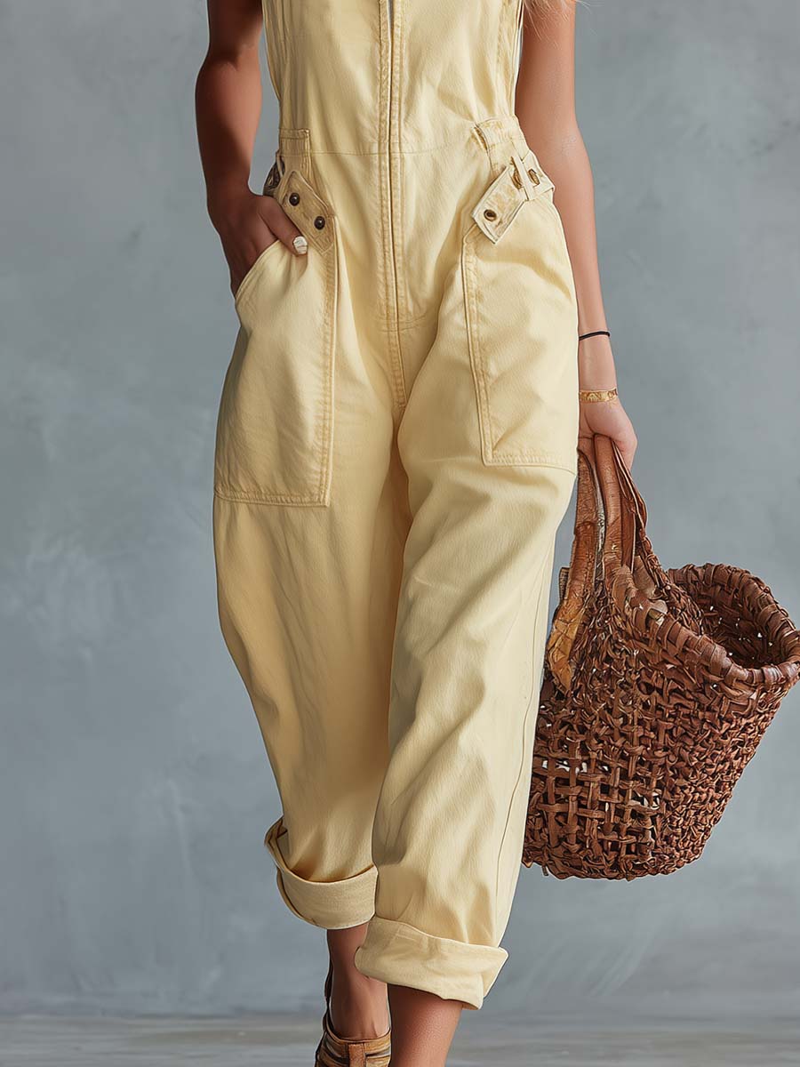 Lorea - Mono de Denim de Estilo Casual Retro