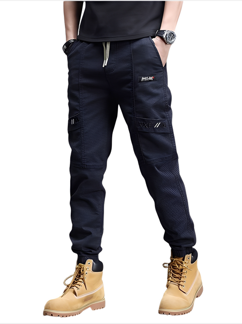 Alvin - Pantalones de chándal elegantes y elásticos con cordón para hombres