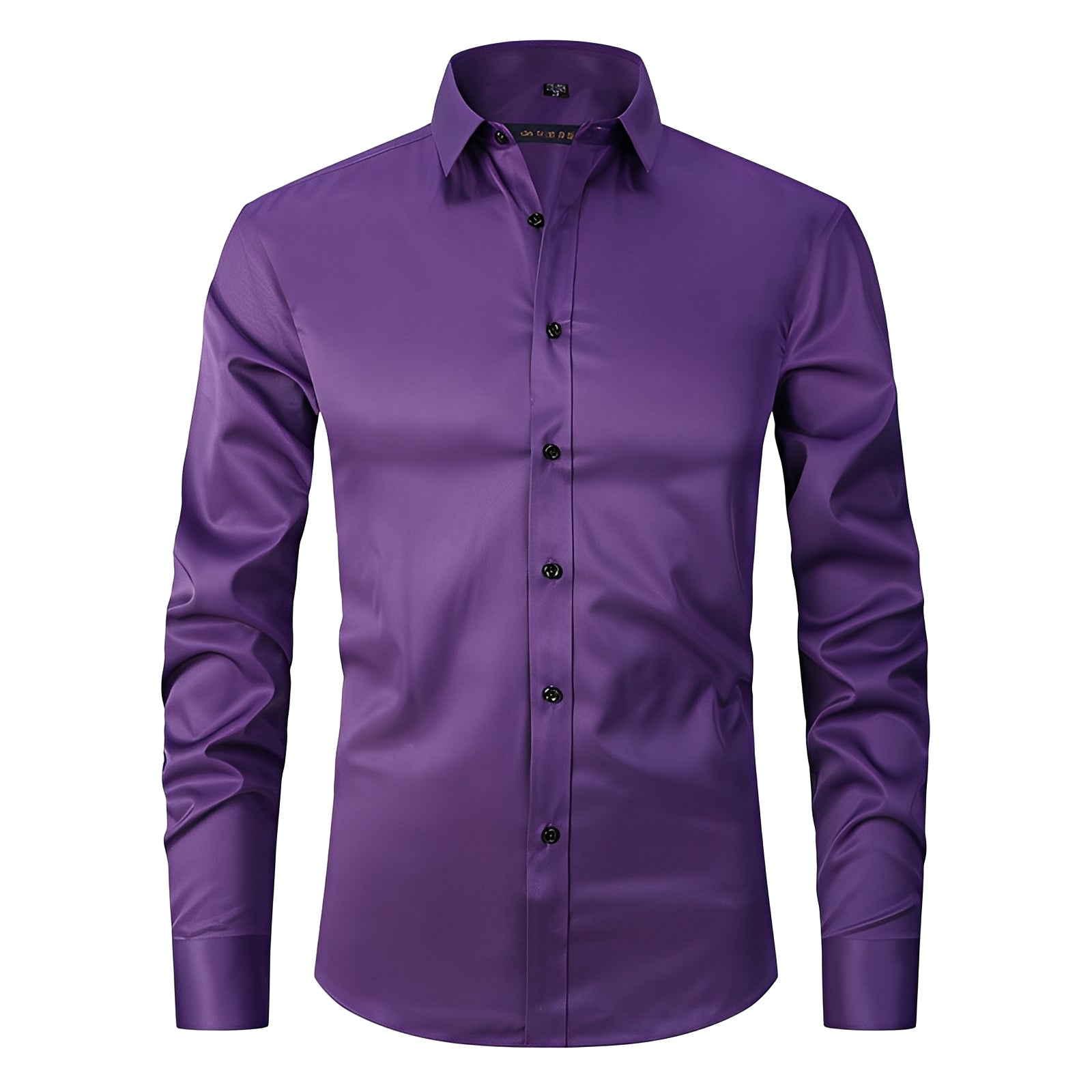 Elton - Camisa formal ajustada de tejido elástico para hombre