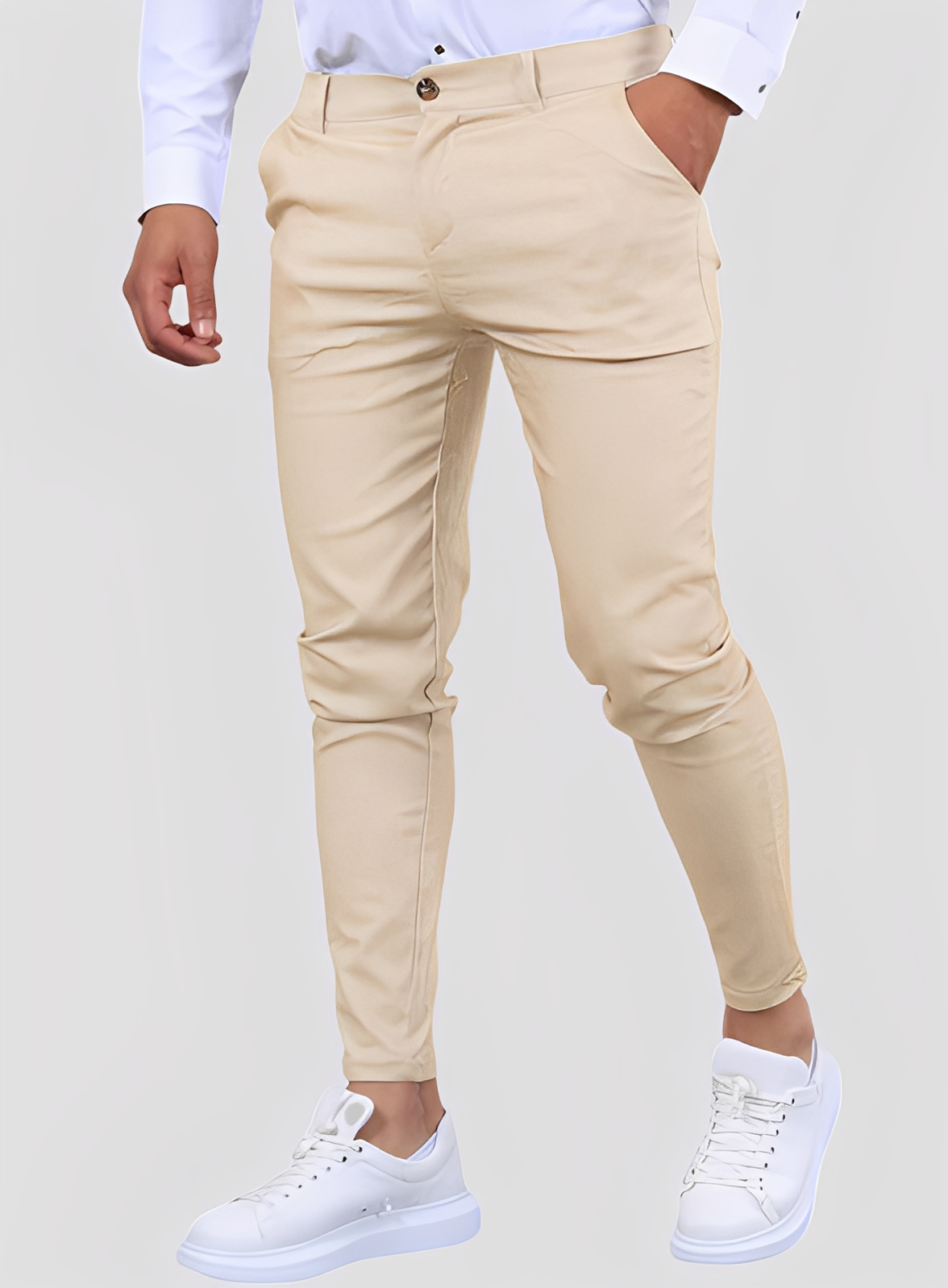 Reynard - Pantalones formales ajustados y elásticos para hombres