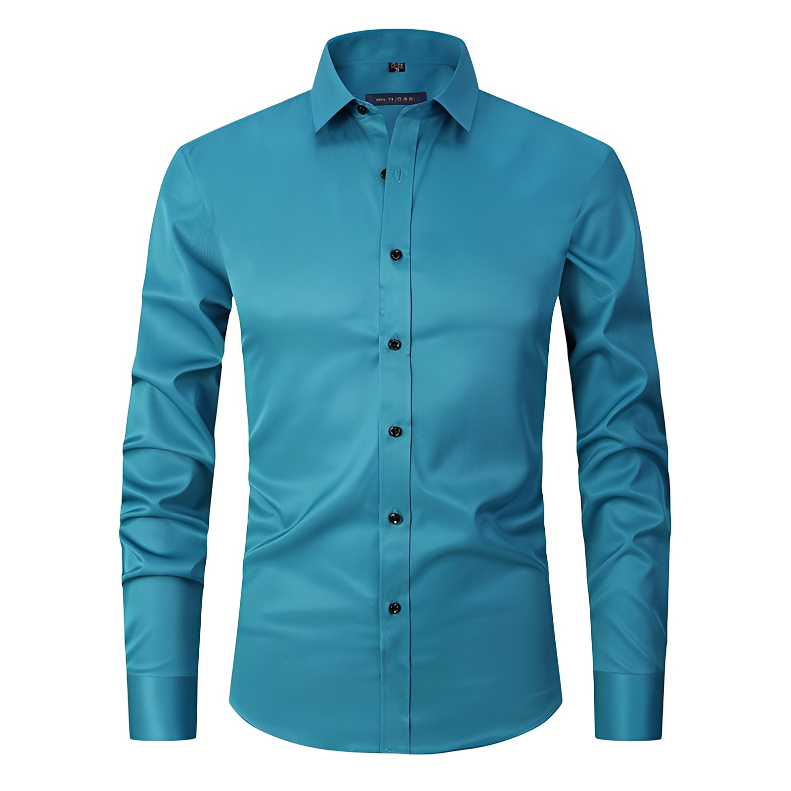 Elton - Camisa formal ajustada de tejido elástico para hombre