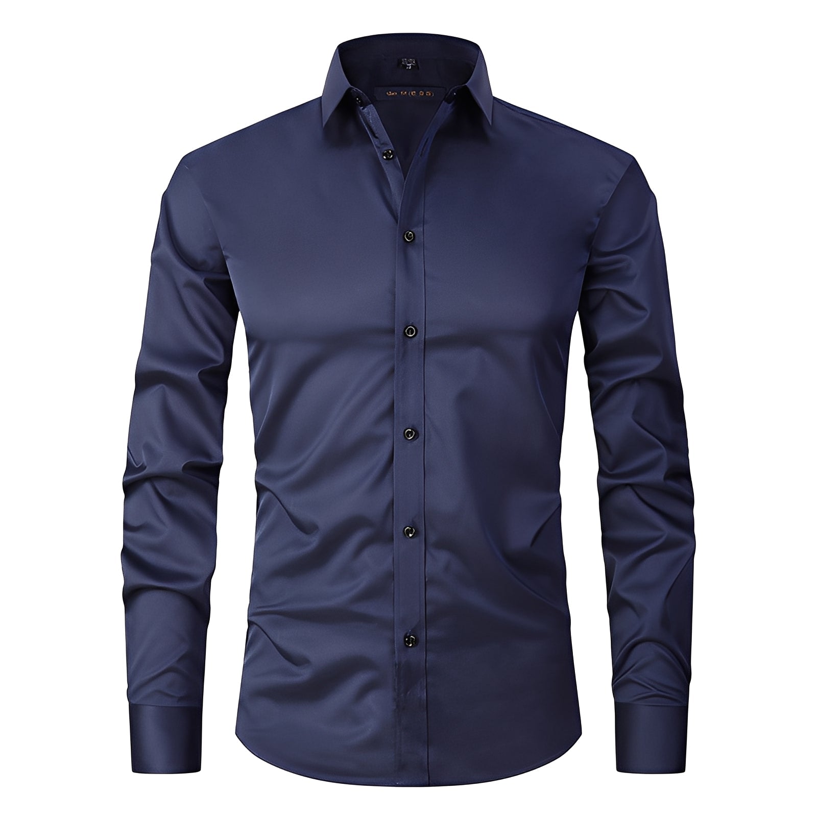 Elton - Camisa formal ajustada de tejido elástico para hombre