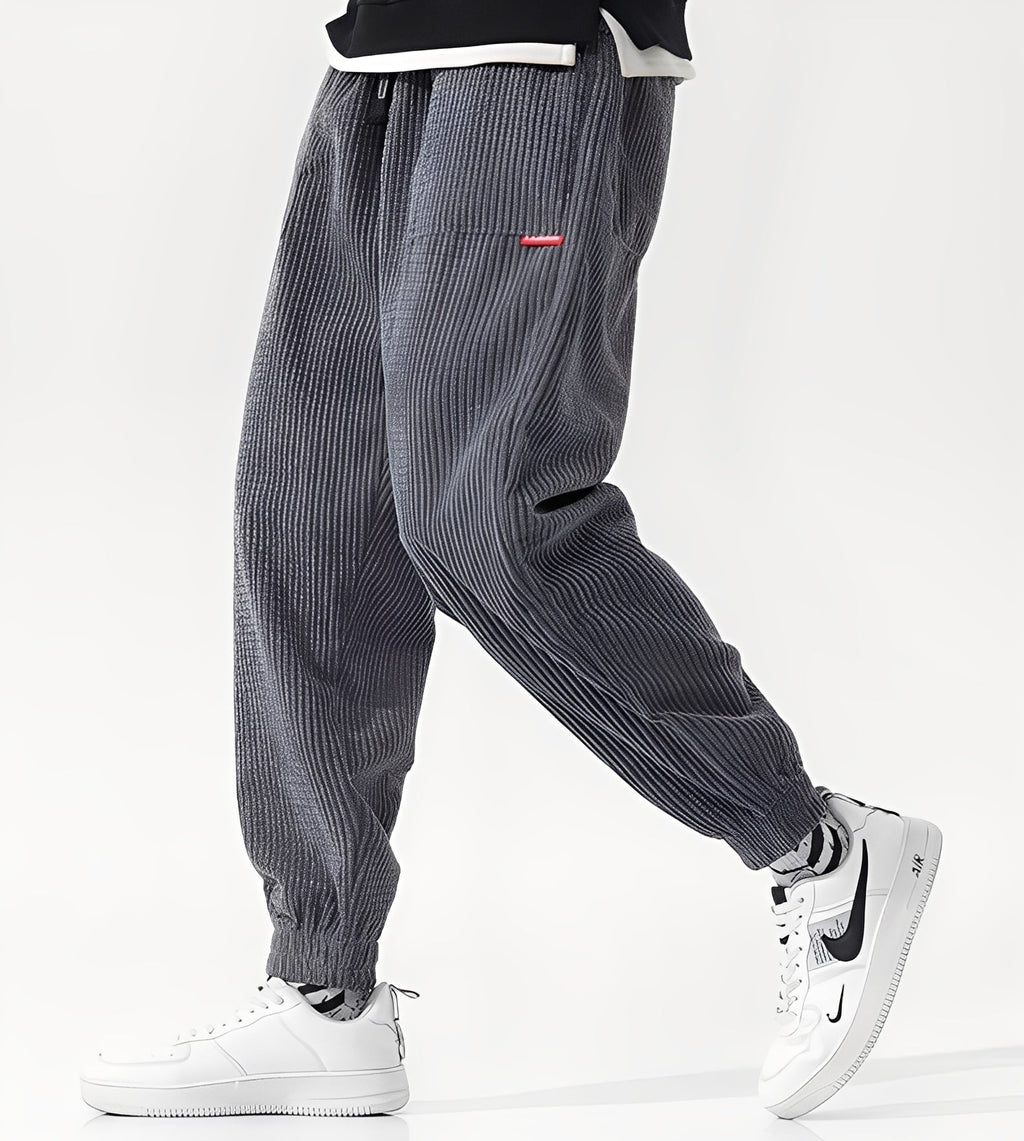 Nicholas - Pantalones de jogging elegantes de terciopelo acanalado para hombres