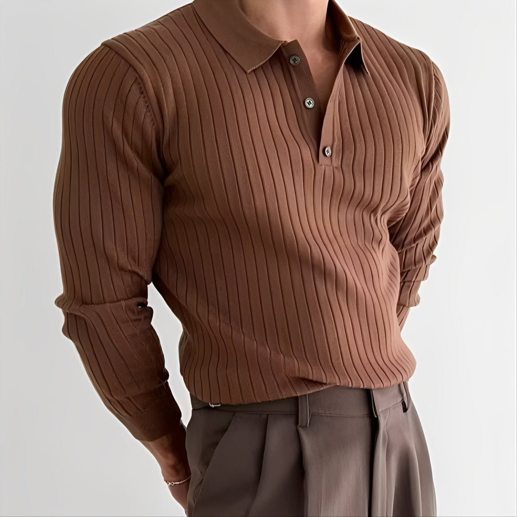 Raphael - camisa de manga larga con cuello tipo revers para hombre
