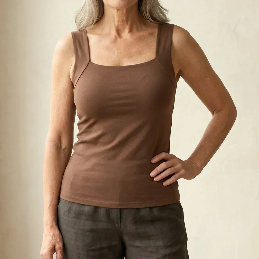 Olatz - Camiseta sin Mangas con Sujetador Integrado «Built In Comfort»