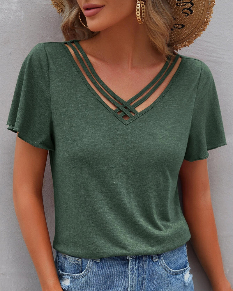 Luz - Camiseta Lisa con Aberturas