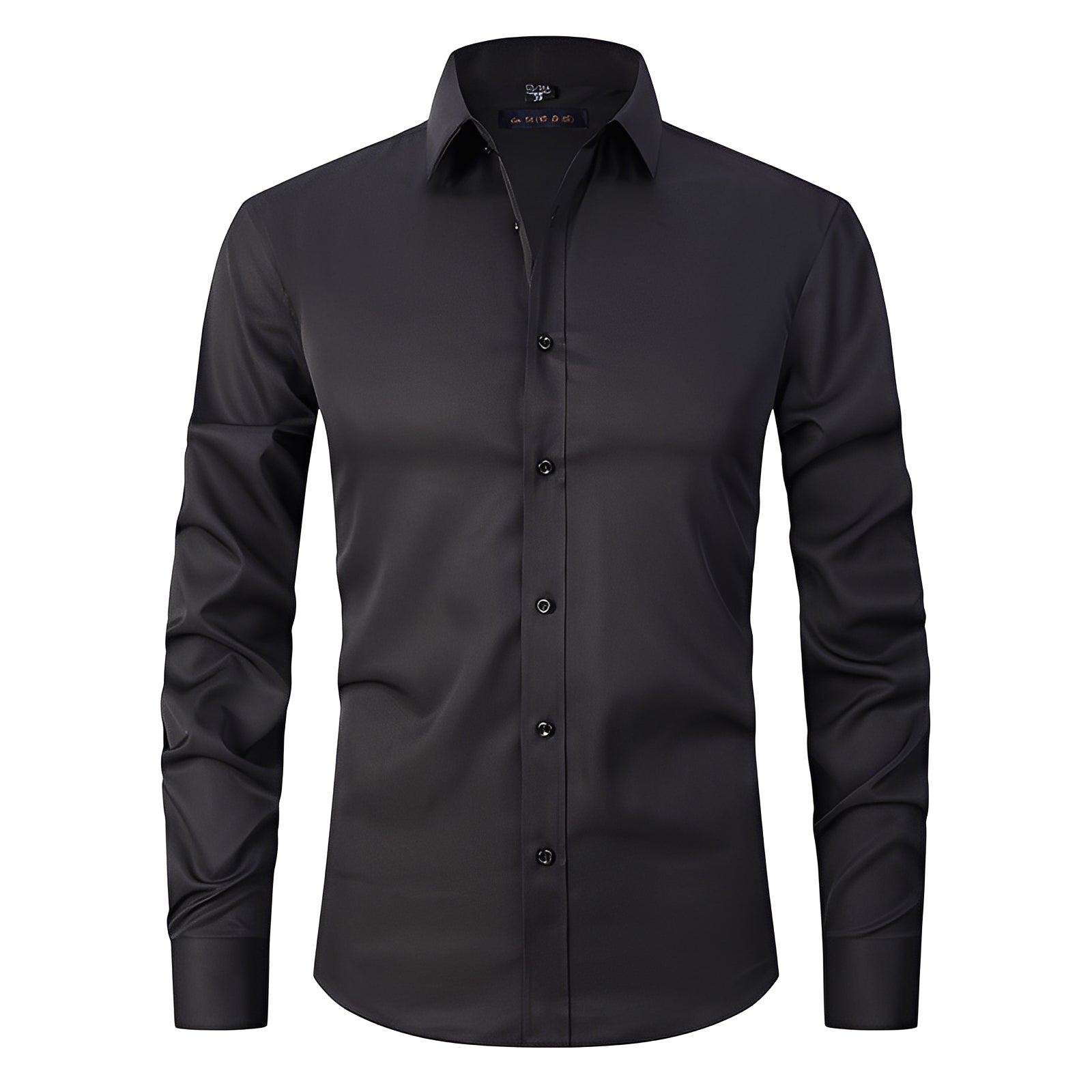 Elton - Camisa formal ajustada de tejido elástico para hombre