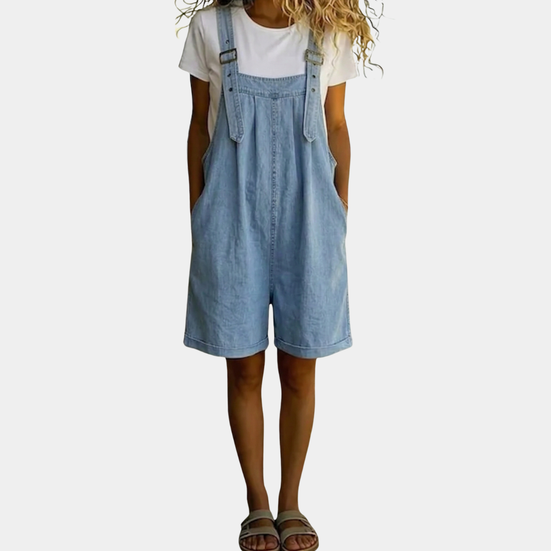 PV13 - Vestido de Denim Suave con Efecto Vintage Lavado Szul Claro