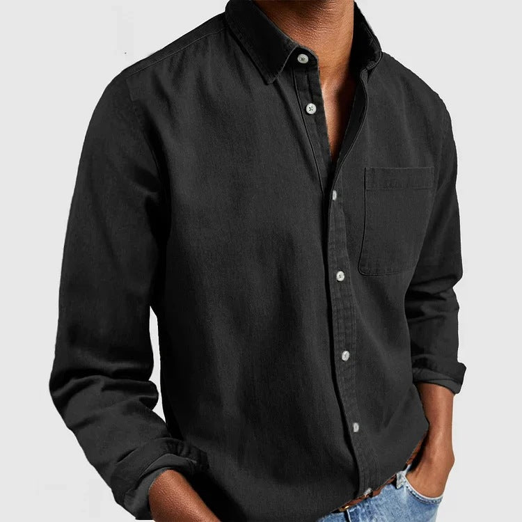 Maxime - Camisa de jeans casual de mezcla suave