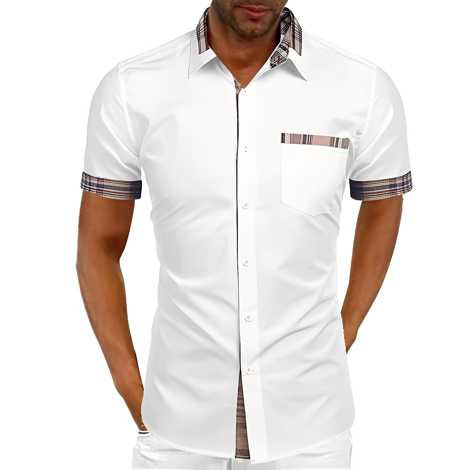 Marvin - Camisa Casual de Manga Corta para Hombres