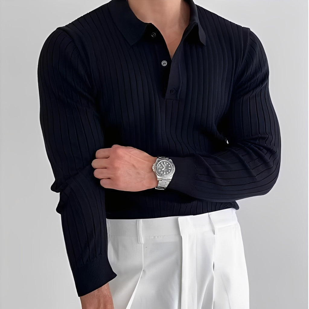 Raphael - camisa de manga larga con cuello tipo revers para hombre