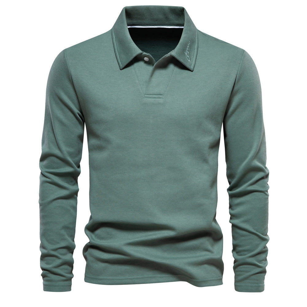 Elvin - Polo de manga larga casual y formal para hombre