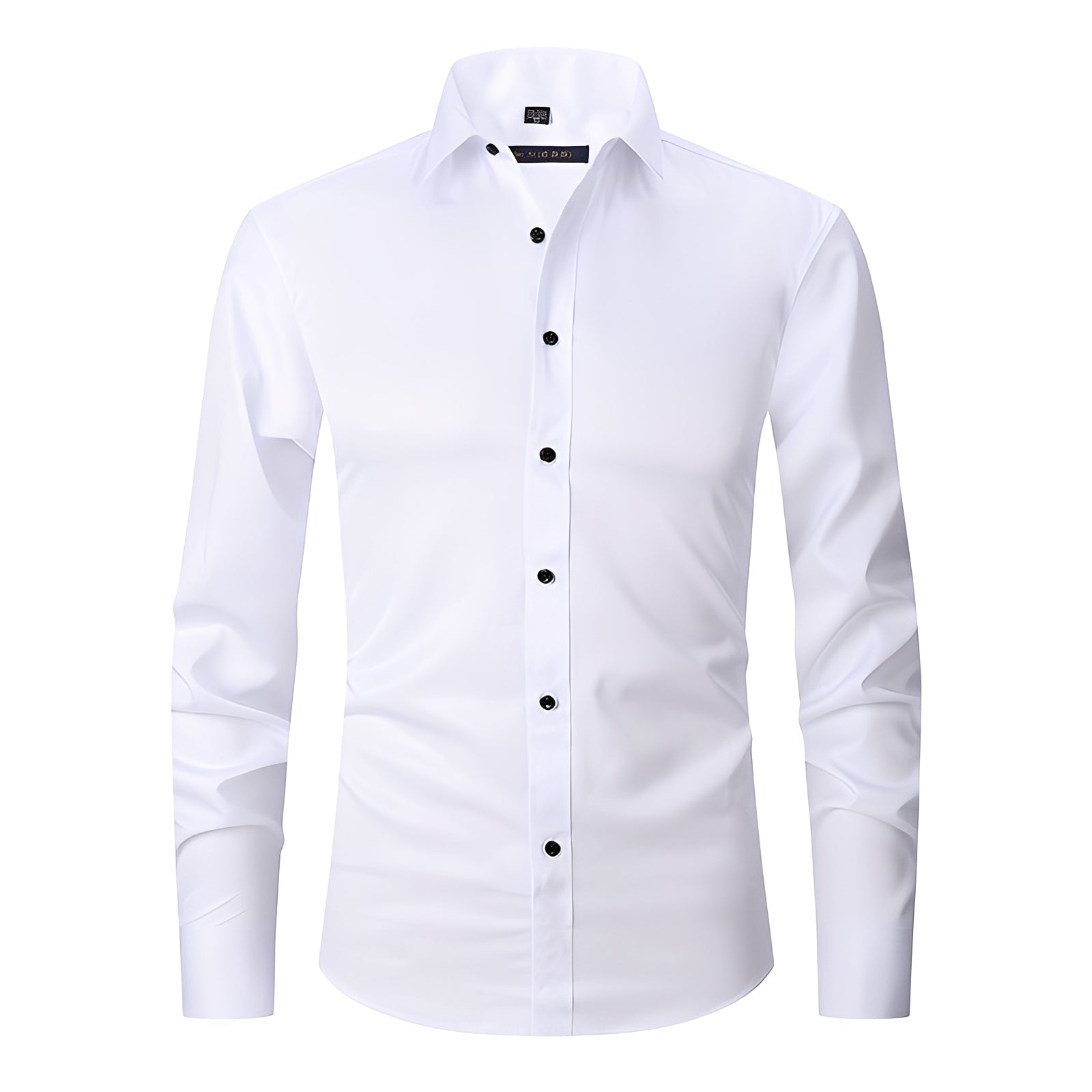Elton - Camisa formal ajustada de tejido elástico para hombre