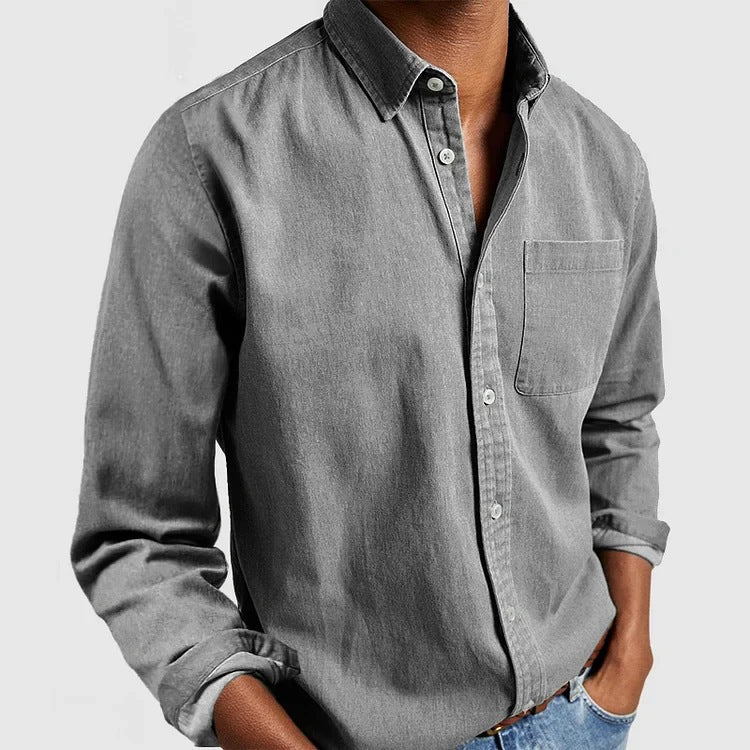 Maxime - Camisa de jeans casual de mezcla suave