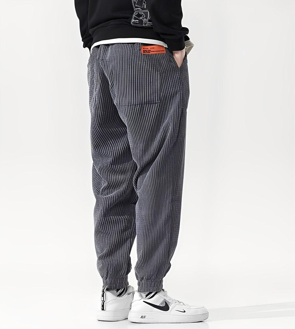 Nicholas - Pantalones de jogging elegantes de terciopelo acanalado para hombres