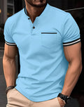 Wilford - Polo elegante de algodón con bolsillo para hombre