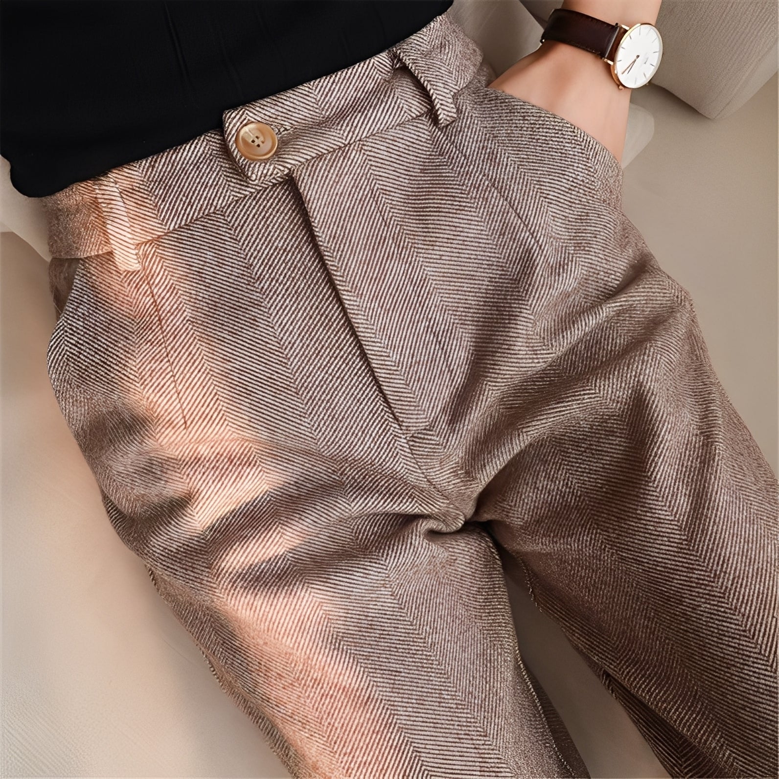 Rachelle - Pantalones formales de cintura alta para mujeres