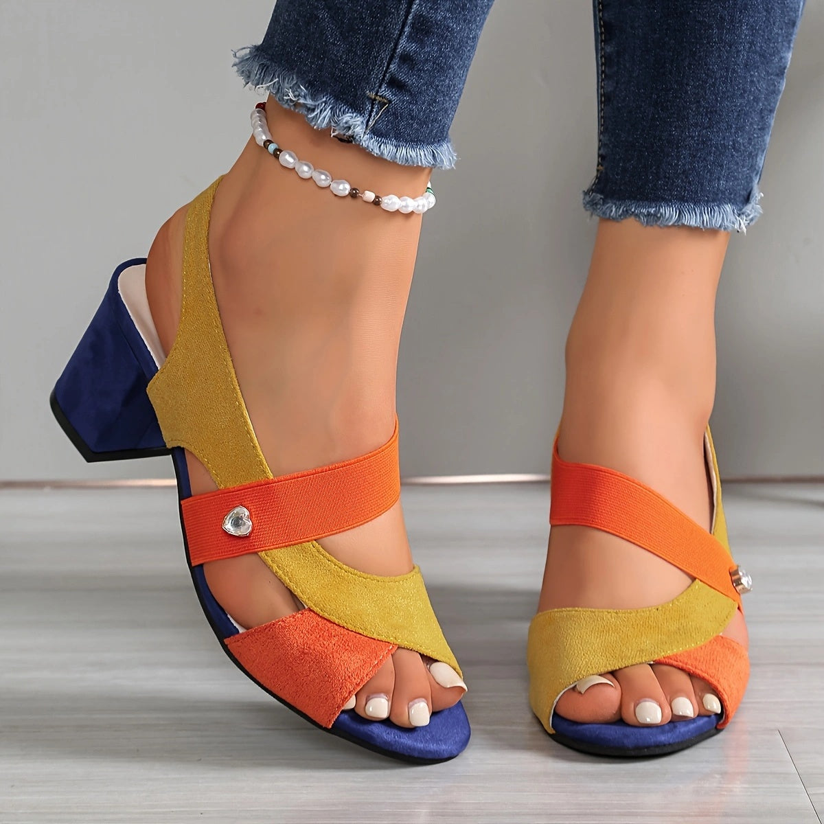 Elena - Tacones Cómodos con Tiras Cruzadas