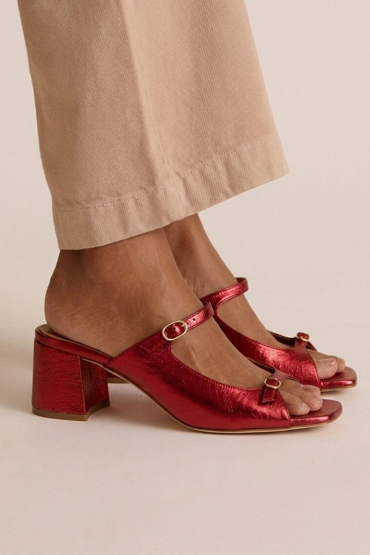 Sonsoles - Tacones Gruesos con Tira Trasera y Puntera en Bloques