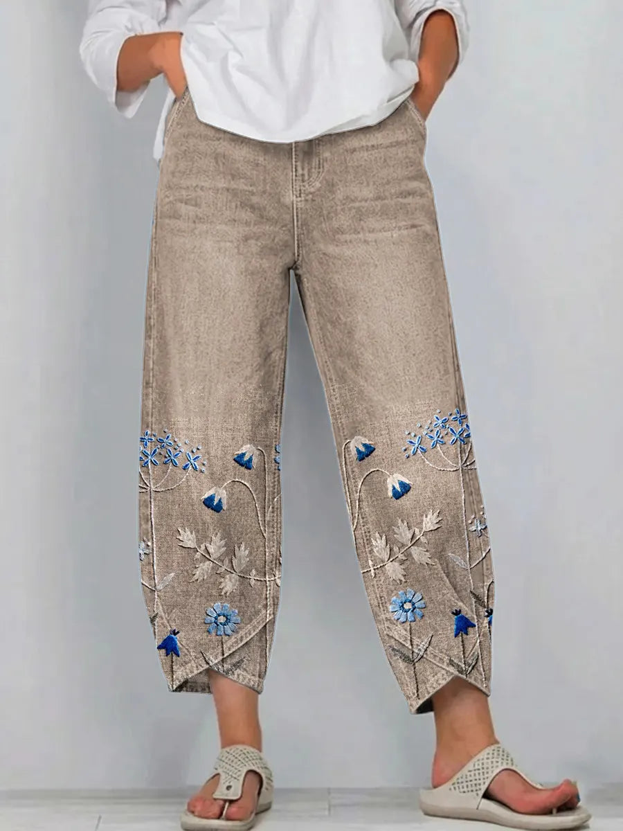 Kaira - Pantalones florales de estilo casual chic