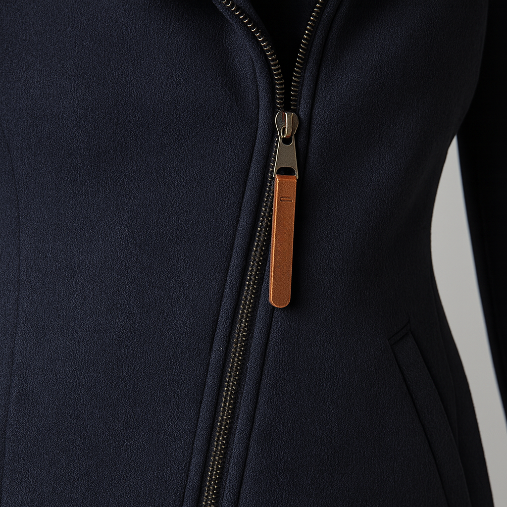Ariadna - Abrigo elegante con cremallera asimétrica