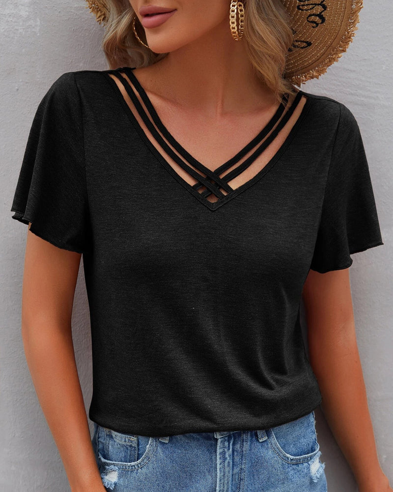 Luz - Camiseta Lisa con Aberturas