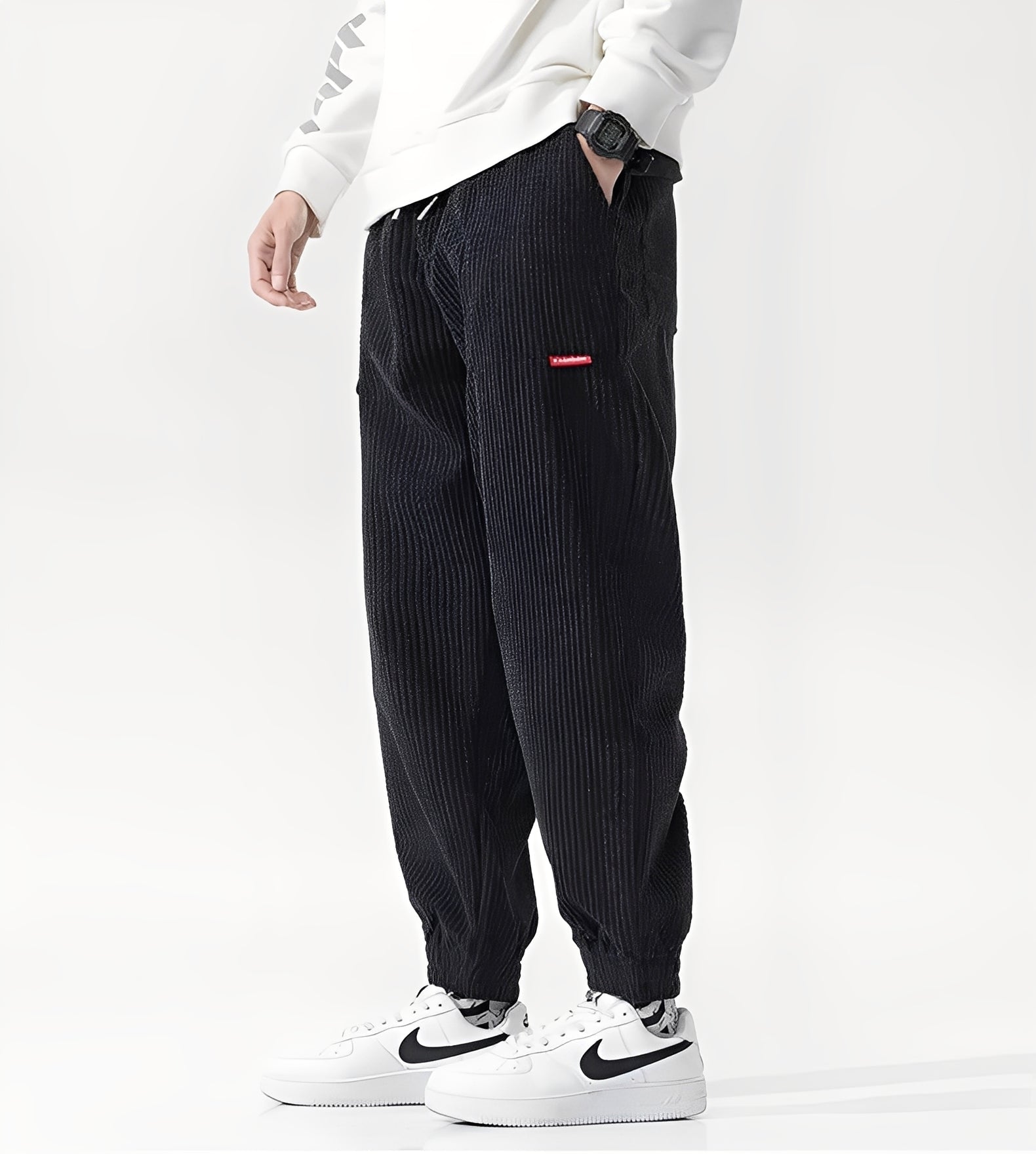 Nicholas - Pantalones de jogging elegantes de terciopelo acanalado para hombres