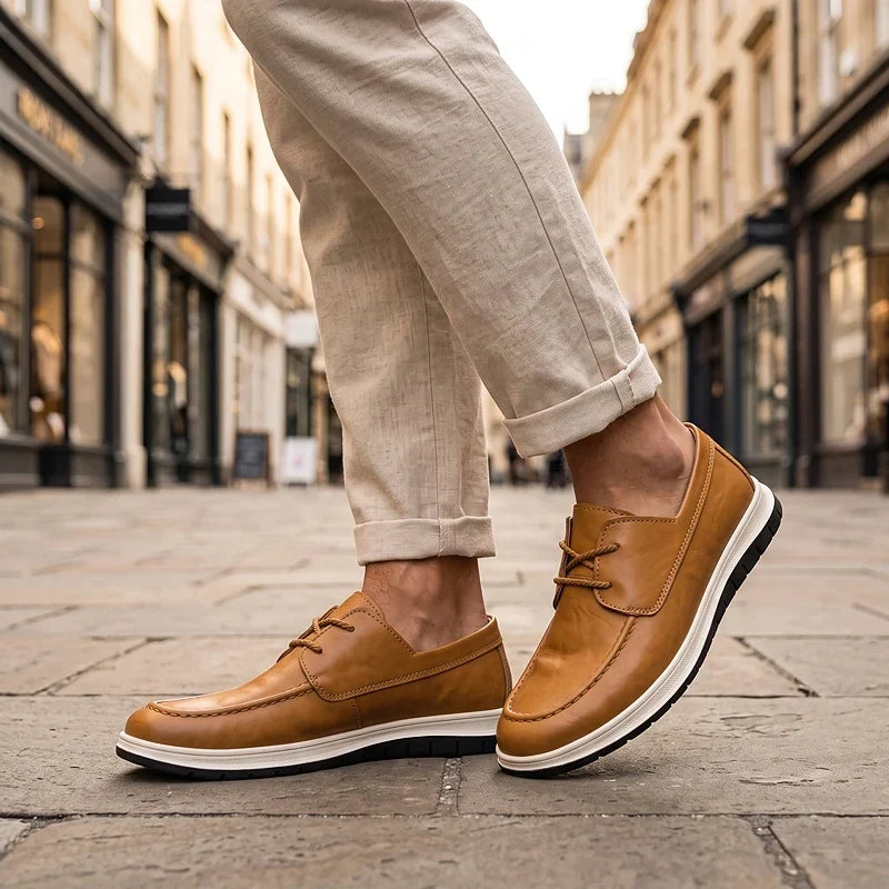 ZP14 - Sneakers de Piel Tono Tierra