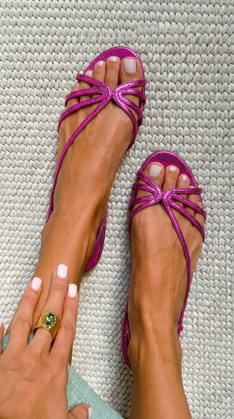 Deila - Sandalias de Tiras Metalizadas