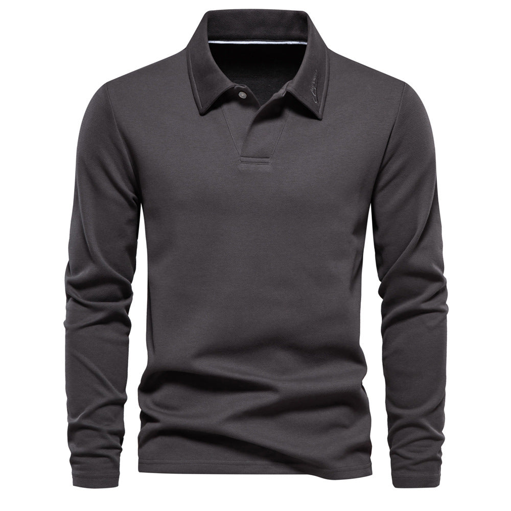 Elvin - Polo de manga larga casual y formal para hombre