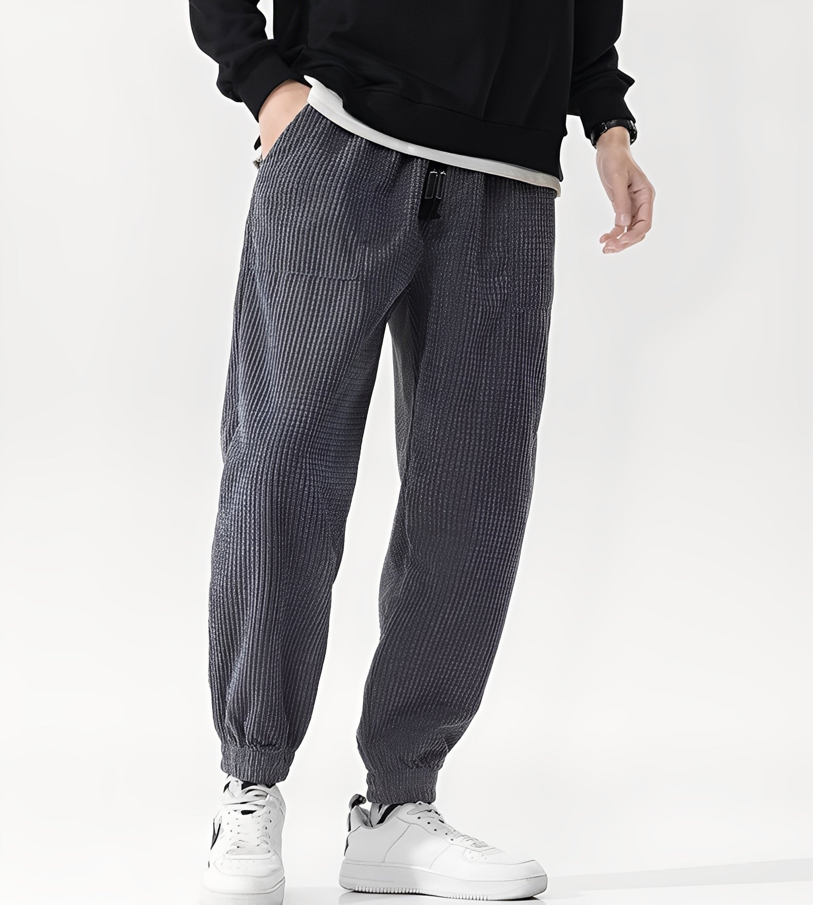 Nicholas - Pantalones de jogging elegantes de terciopelo acanalado para hombres